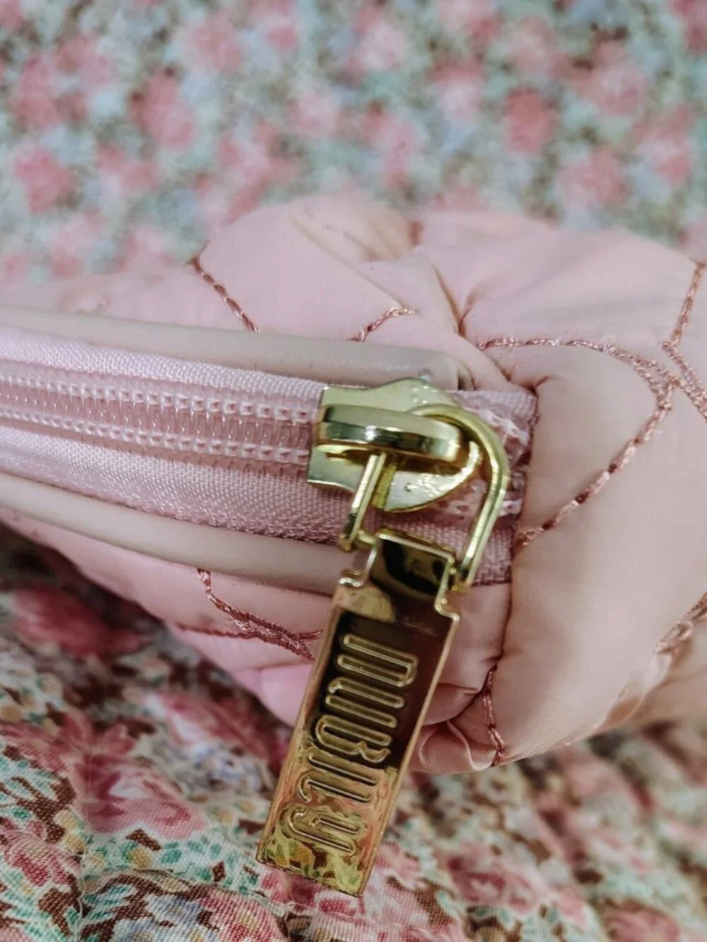 Nubily Pink Quilted Makeup Bag